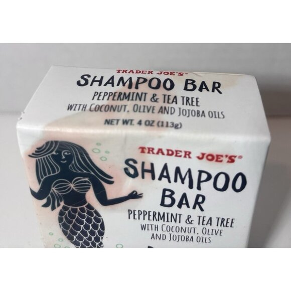 NIB Trader Joe's Shampoo Bar Peppermint Tea Tree Coconut Olive Jojoba 4 oz AS IS - Picture 2 of 4